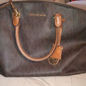 Michael Kors Sutton Satchel Crossbody Classic Dark Brown with Logo